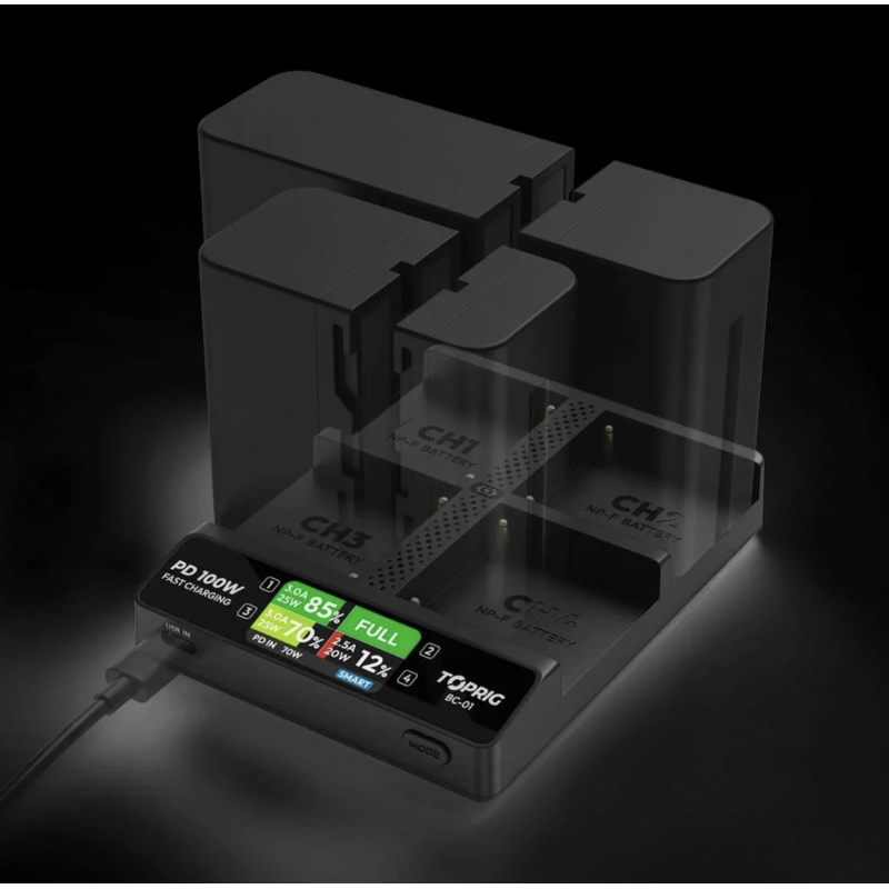 Accsoon TOPRIG 100W 4-Bay NP-F Fast Charger