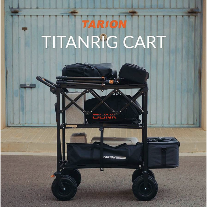 TARION Titanrig Foldable Production Cart (Base Model, Black)