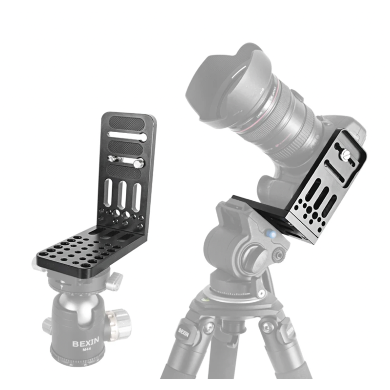 Tấm đế chữ L, lỗ vít cố định dùng để quay video máy quay