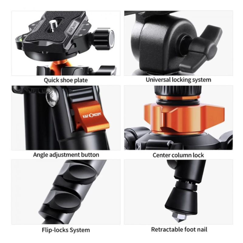 Chân máy K&F Concept K234A7 + BH-28L KF09.087V6