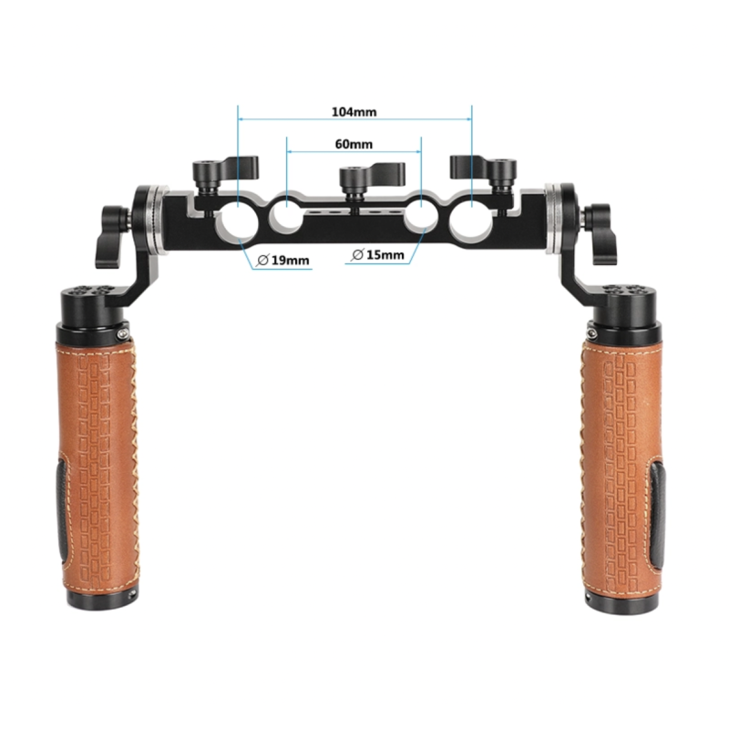 Bộ tay cầm kiểu ARRI CAMVATE Rosette (da) kèm kẹp thanh 15mm & 19mm cho hệ thống giá đỡ vai.