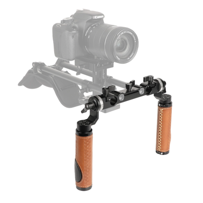 Bộ tay cầm kiểu ARRI CAMVATE Rosette (da) kèm kẹp thanh 15mm & 19mm cho hệ thống giá đỡ vai.