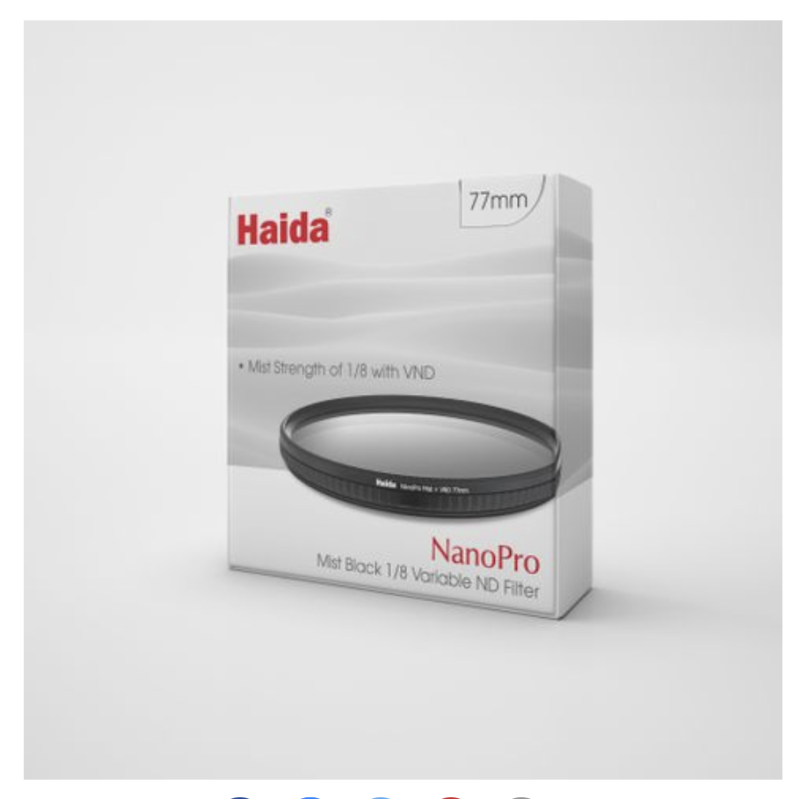 Kính lọc Haida NanoPro Mist Black 1/8 Variable ND Filter 77mm/ 82mm - 77mm