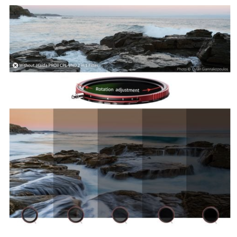 Kính lọc Haida PROII CPL-VND 2 in 1 Filter 77mm/82mm - 77mm