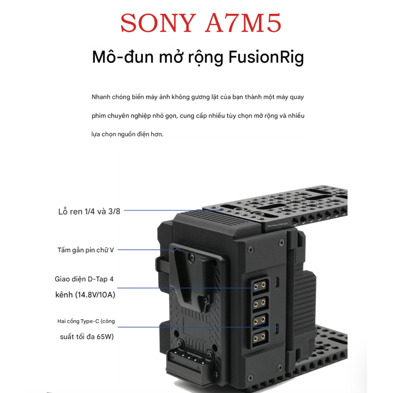 FusionRig Mô-đun mở rộng khung máy ảnh Sony A7M5 A7V (Cineback)