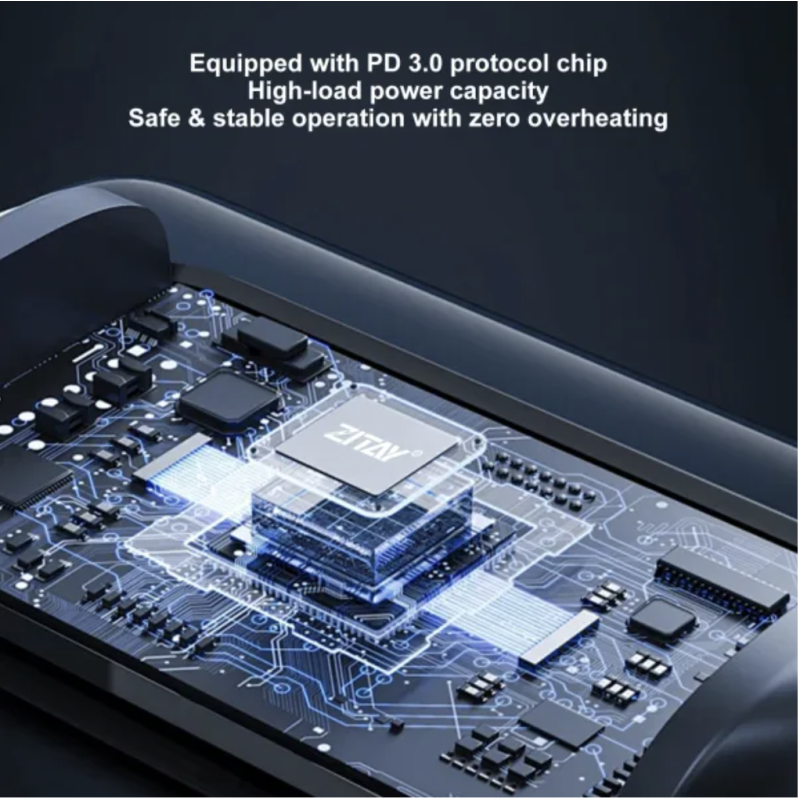 Dây cáp nguồn ZITAY 100W USB Type-C sang USB Type-C với màn hình LED - 100cm
