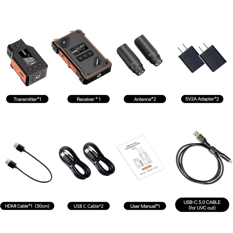 Bộ phát và thu video không dây WL087Pro dành cho OSMO Pocket 3/4, độ phân giải 1080P HD, phạm vi 500m, hỗ trợ UVC, 20 kênh.