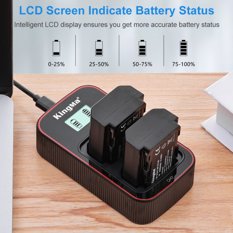 Sạc đôi Kingma NP- FZ100 LCD Dual USB charger