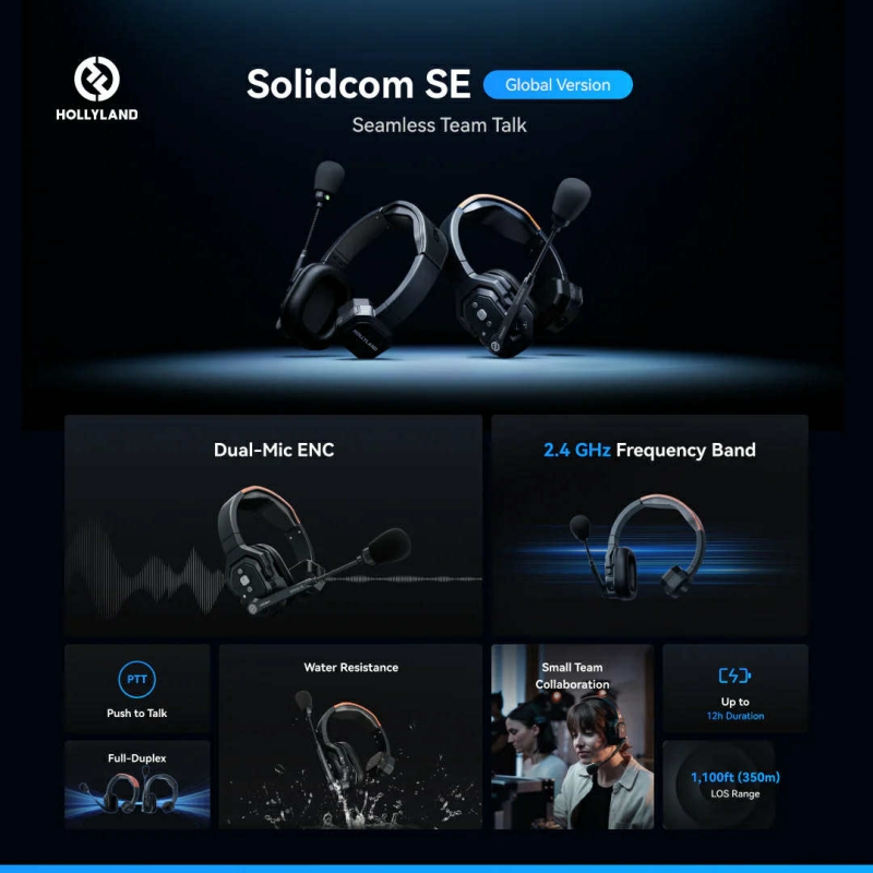 Hollyland Solidcom SE 5S Global 2.4Ghz Phiên bản 5 Tai nghe (FULL VAT)