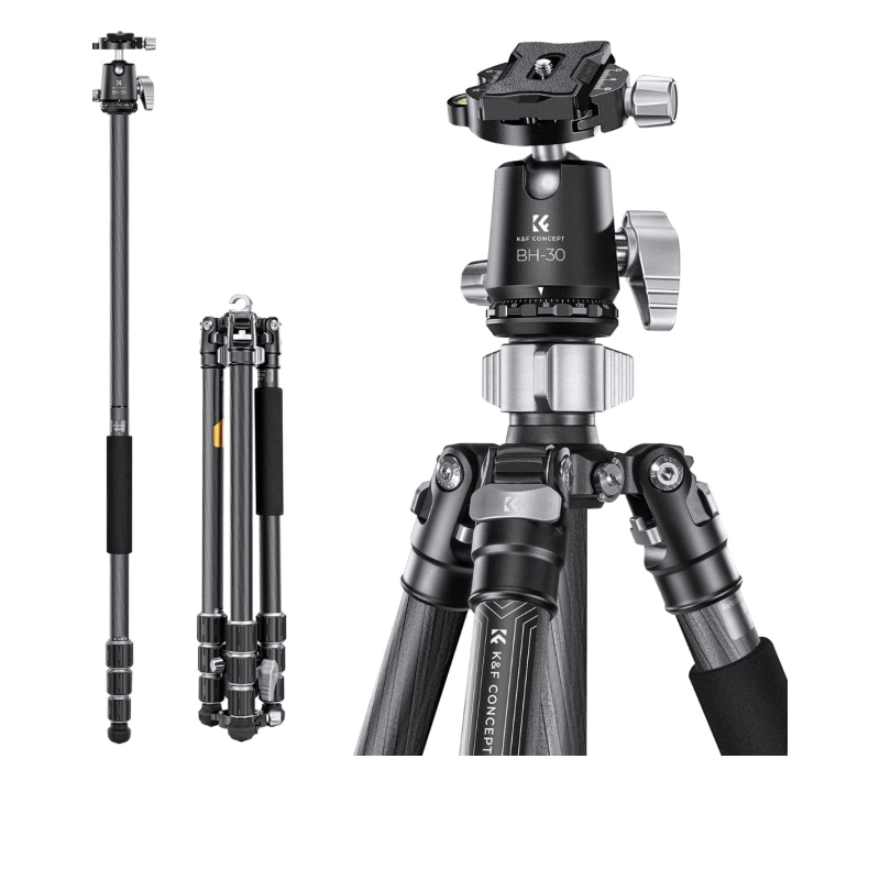 Chân máy K&F bằng sợi carbon C4+BH-30