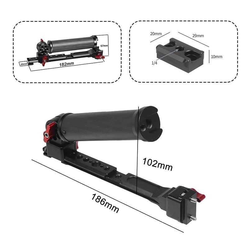 Tay cầm ngang DJI RS2/ RSC2 Ruying RS3/ RS3Pro/ Tay cầm góc điều chỉnh mini