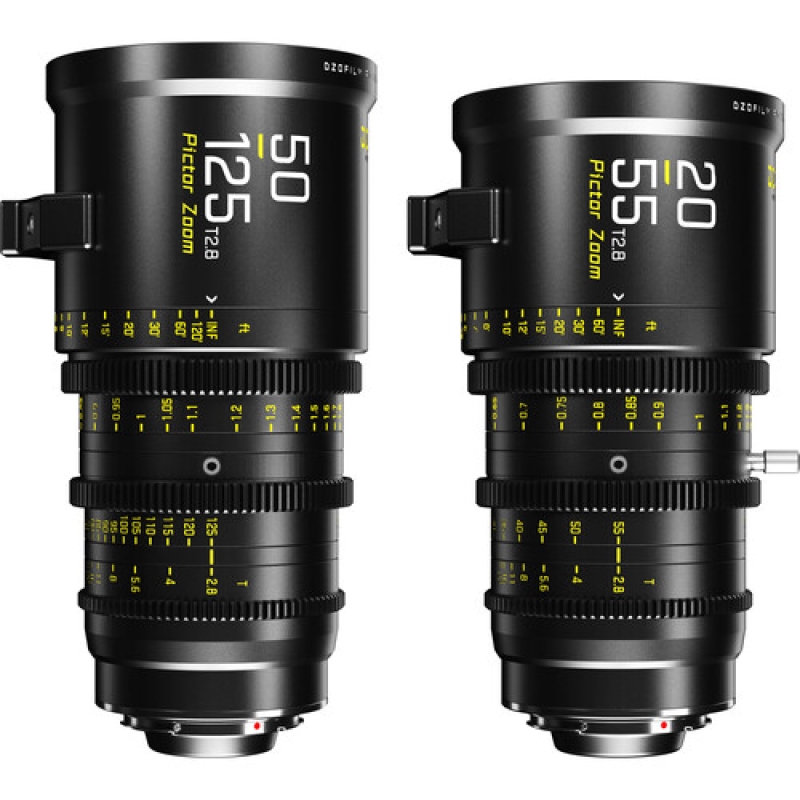 Set Ống kính zoom DZOFilm Pictor 20-55mm và 50-125mm T2.8 Super35 (Ngàm PL và Ngàm EF, Đen)
