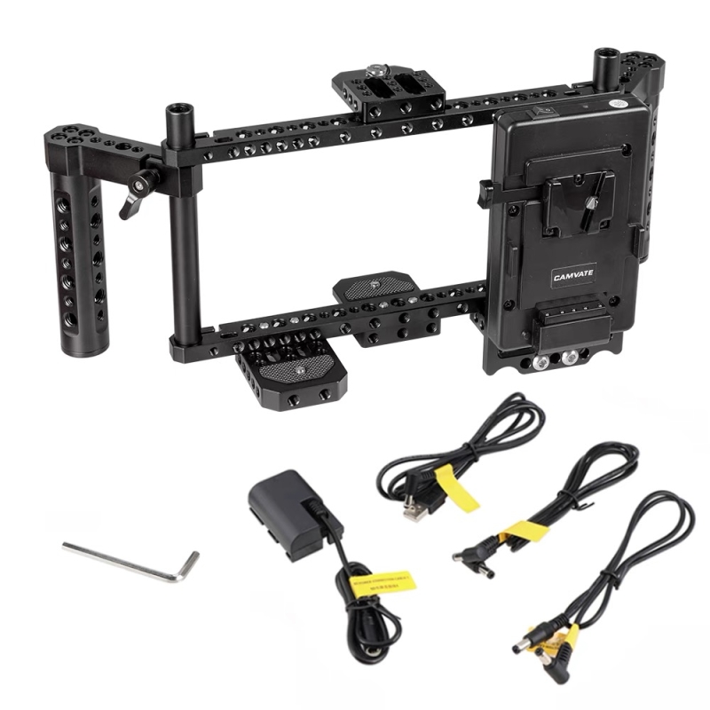 CAMVATE Bộ khung tay nắm cho màn hình 5-7 inch bao gồm cả đế pin V-mount
