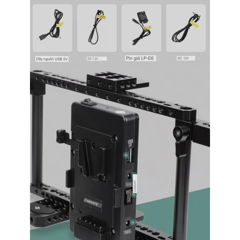 CAMVATE Bộ khung tay nắm cho màn hình 5-7 inch bao gồm cả đế pin V-mount