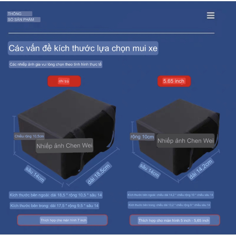 (Loại nhỏ) Miếng che sáng cho Mornitor 5inch Lilliput , smallHD , TVlogic , Portkeys 