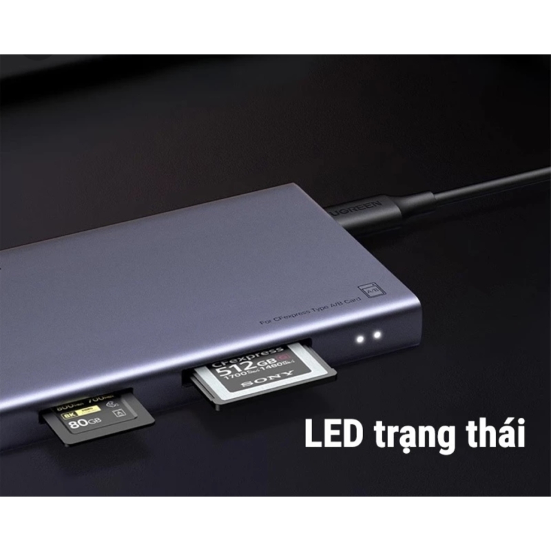 Đầu đọc thẻ nhớ  UGREEN CF Express CFExpress Type-A Type-B SD TF card USB 3.2 High Speed 10Gbps Card Reader