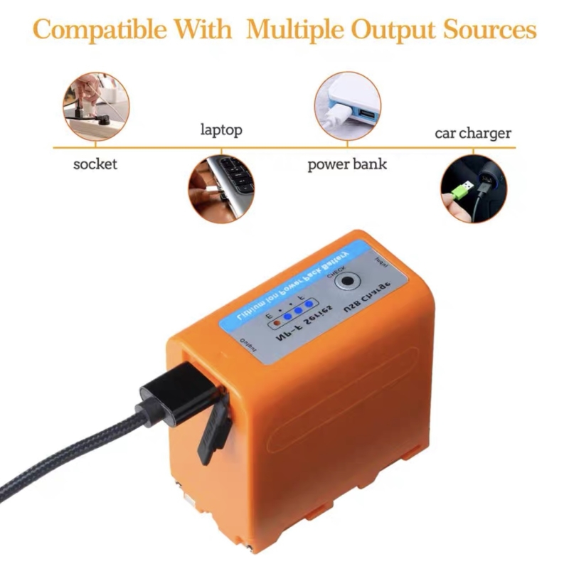 Pin NPF 750/F730/F770 - Đèn Led báo nguồn pin. Đầu ra USB 5200mAH