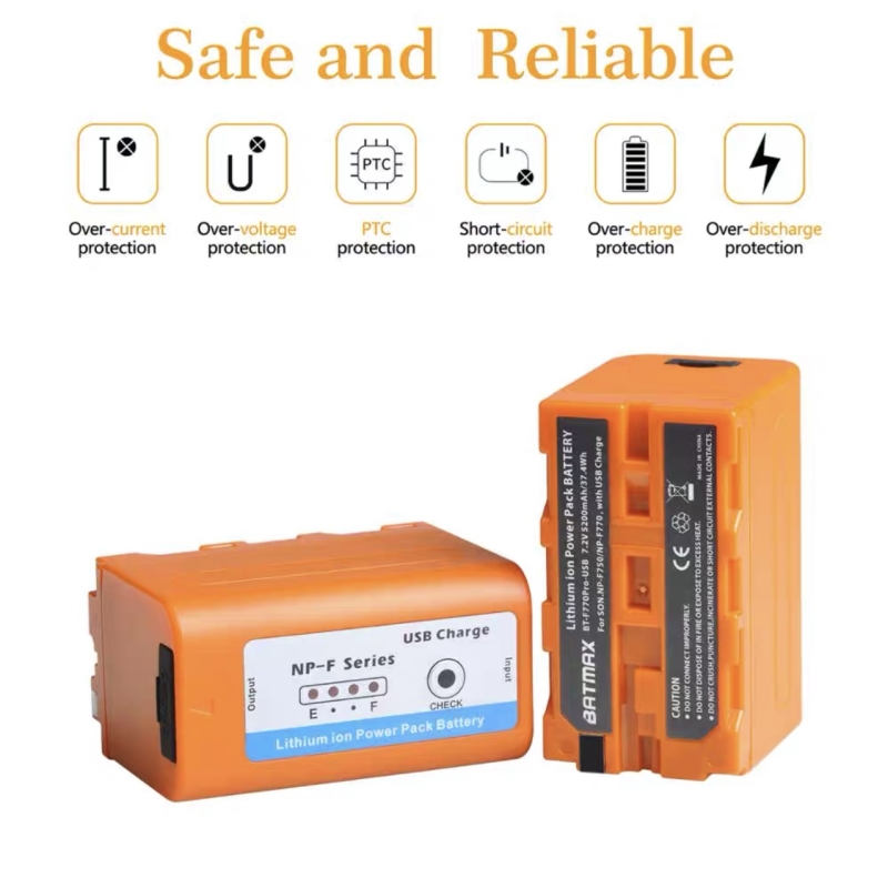 Pin NPF 750/F730/F770 - Đèn Led báo nguồn pin. Đầu ra USB 5200mAH