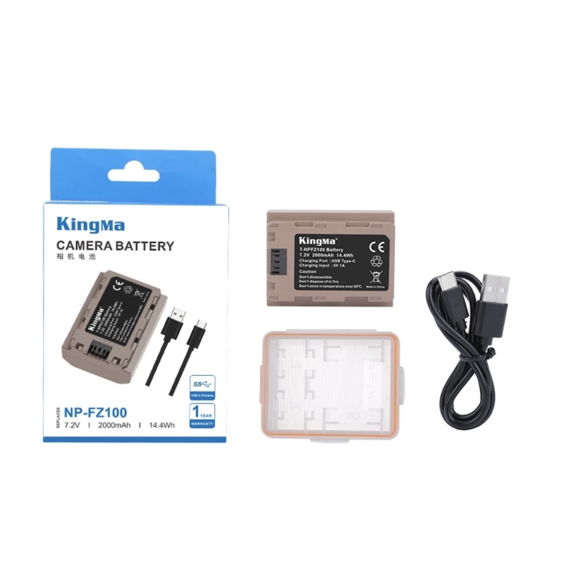 Pin NP-Fz100 Kingma cho sony máy ảnh kỹ thuật số KingMa USB-C 2000mAh