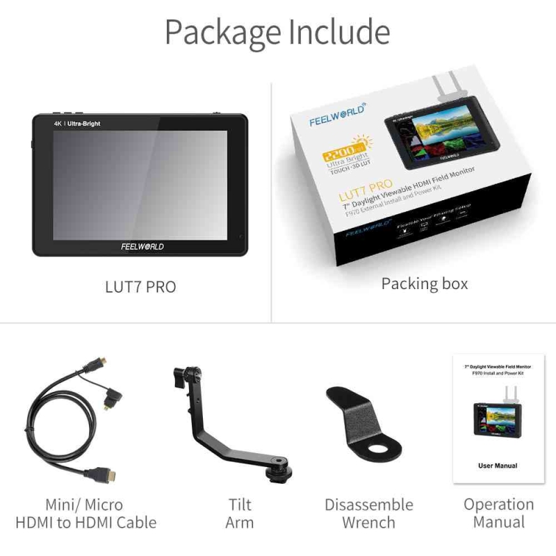 FEELWORLD LUT7 PRO 7INCH 2200NITS MÀN HÌNH MÁY ẢNH LUT TOUCH F970