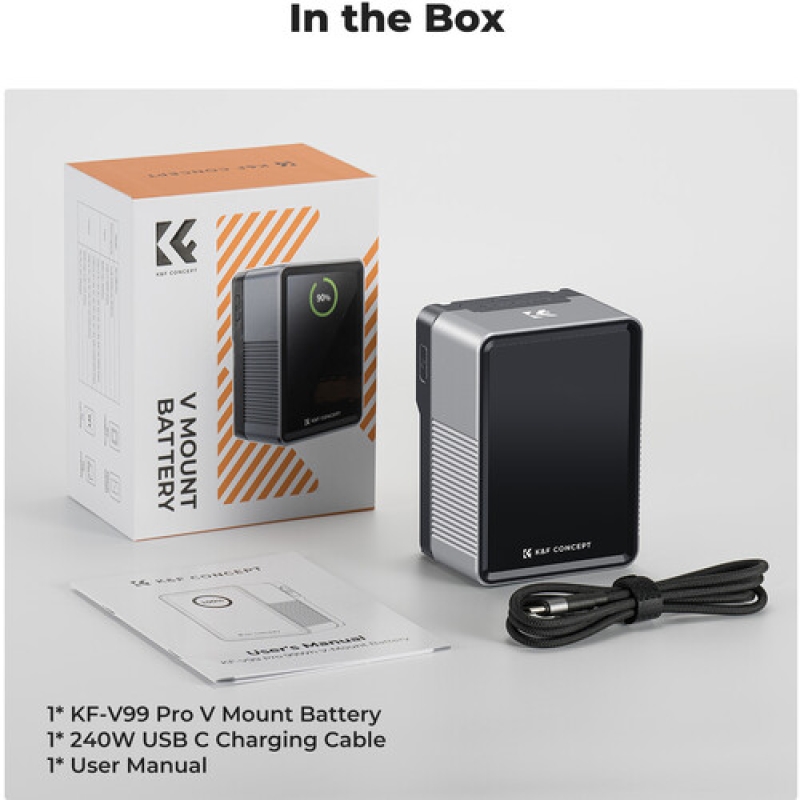 Pin VMount K&F 99 Wh PD100W - Dc/D-Tap/Dual USB-C/USB-A, Màn Hình TFT