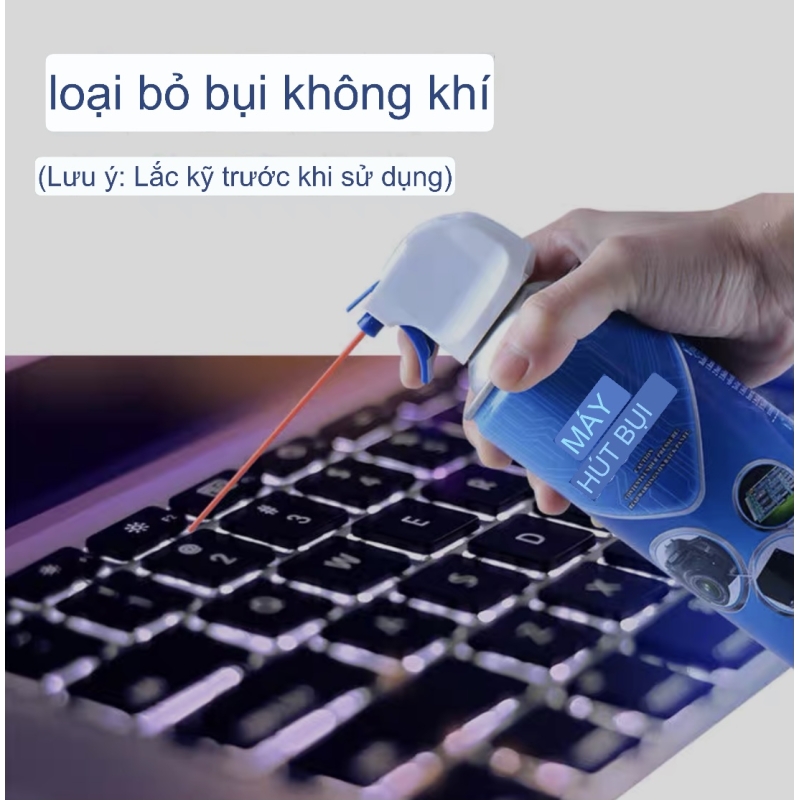 Bình xịt khí nén vệ sinh đa năng, vệ sinh lens, máy tính, lap top, máy ảnh, điện thoại thể tích 400ml (Có vòi xịt)