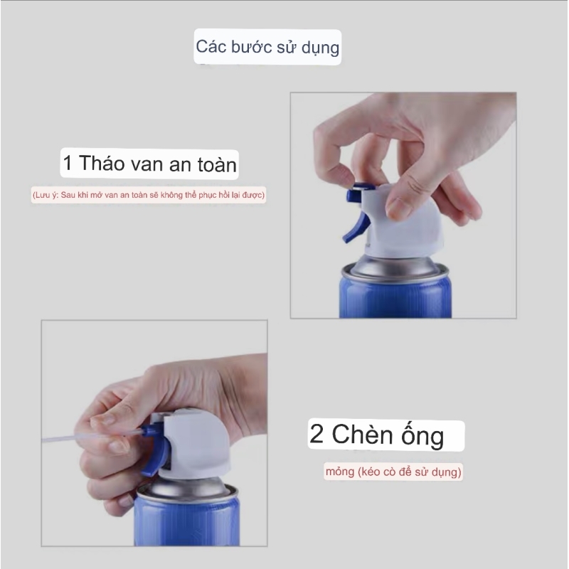Bình xịt khí nén vệ sinh đa năng, vệ sinh lens, máy tính, lap top, máy ảnh, điện thoại thể tích 400ml (Có vòi xịt)
