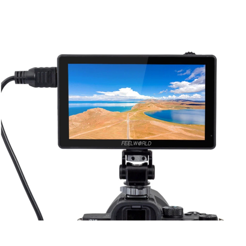 FEELWORLD LUT5 Màn hình cảm ứng máy ảnh DSLR màn hình cảm ứng 5.5 inch 3000nit F970 Bộ nguồn và cài đặt