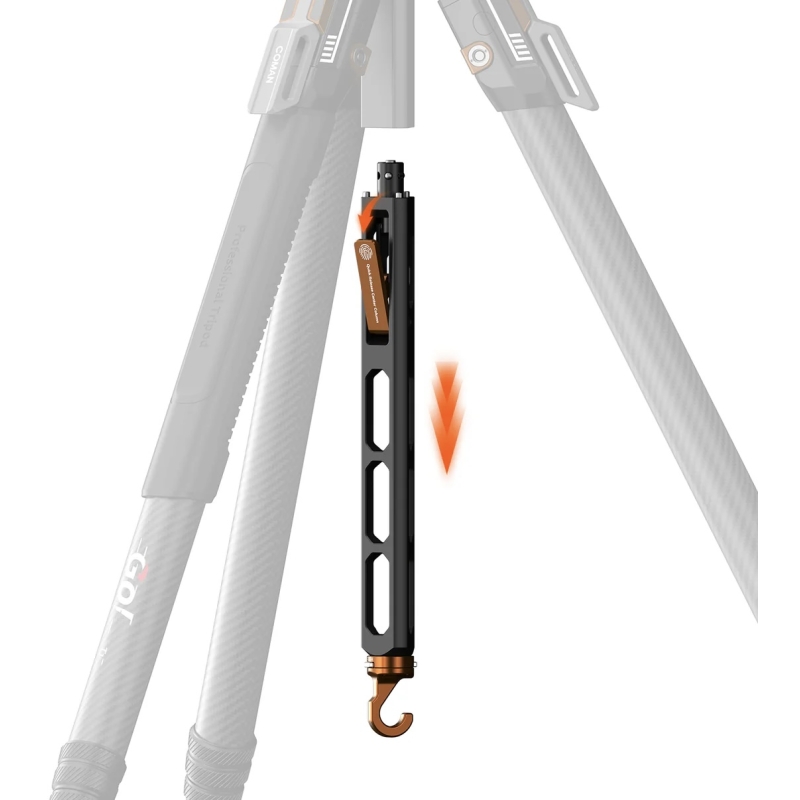 Chân máy quay phim và chụp ảnh COMAN T1 bằng sợi carbon, kiểu mở nhanh, 4 đoạn, góc điều chỉnh được, cao 62,9 inch.