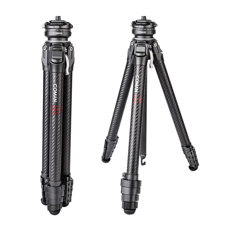Chân máy ảnh du lịch chuyên nghiệp Coman Zero F38 bằng sợi carbon với đầu bi Arca và ngàm tháo nhanh DJI.