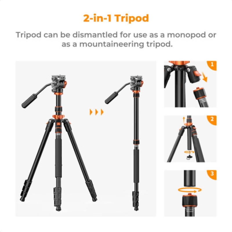 Chân máy K&F Concept K234A7+FH-03 - KF09.136