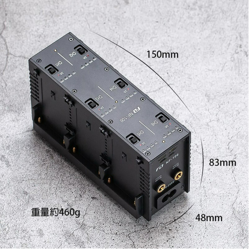 Bộ sạc nhanh NPF 6 viên FD Fit NF-106 cho NPF970/750/550